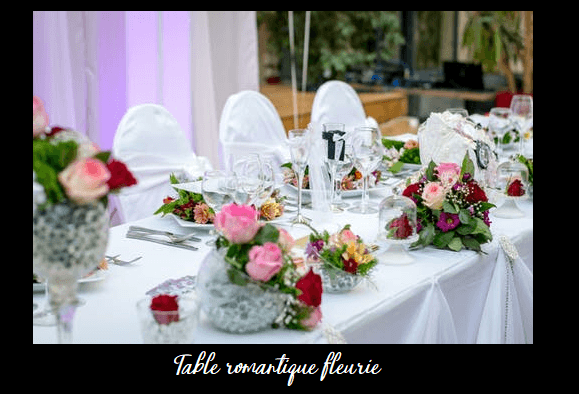 table romantique fleurie